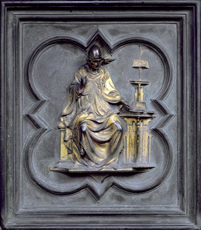 St. Gregory, Panel G of the North Doors of the Baptistery of San Giovanni, 1403-24 by Lorenzo Ghiberti